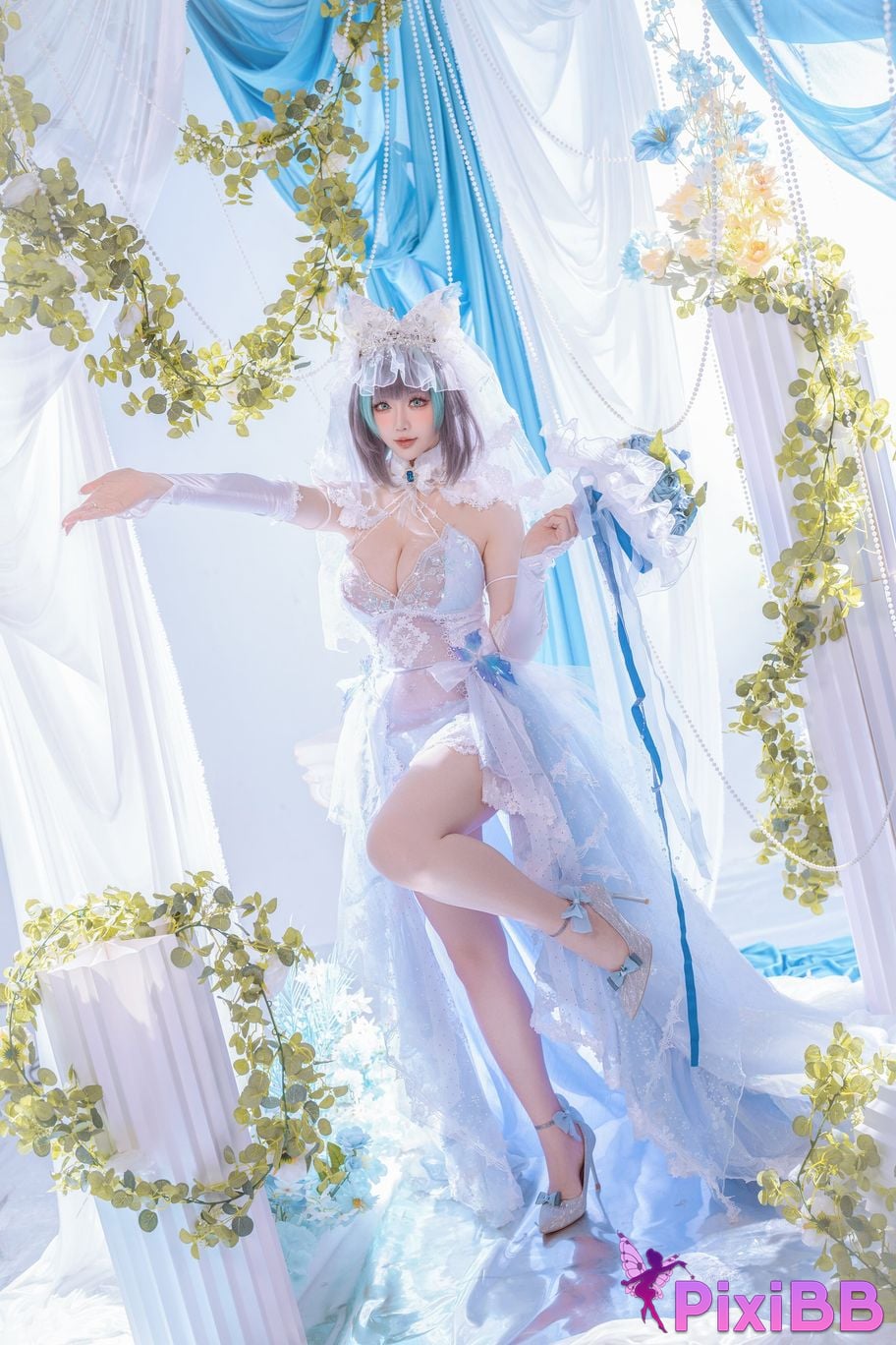 Cosplayer The star is late Hoshilily azur lane Cheshire PixiBB.COM 001 1
