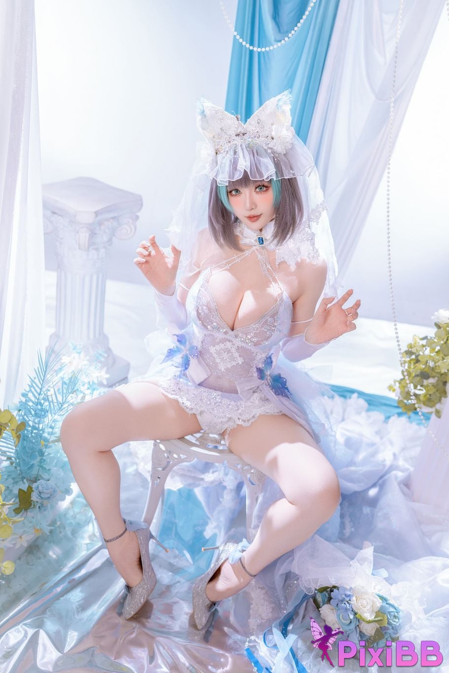 Cosplayer The star is late Hoshilily azur lane Cheshire PixiBB.COM 003 1