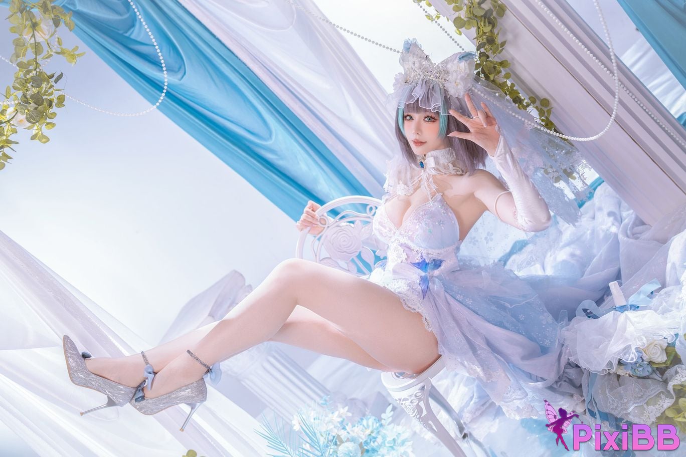 Cosplayer The star is late Hoshilily azur lane Cheshire PixiBB.COM 008 1