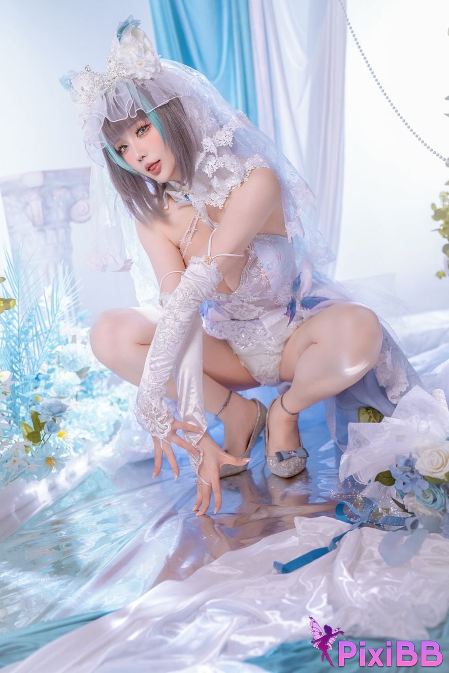 Cosplayer The star is late Hoshilily azur lane Cheshire PixiBB.COM 013 1