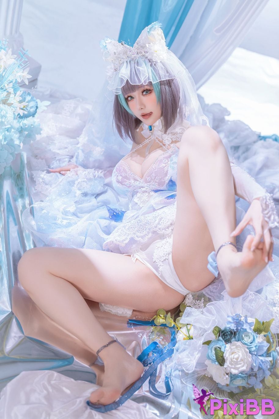 Cosplayer The star is late Hoshilily azur lane Cheshire PixiBB.COM 024 1