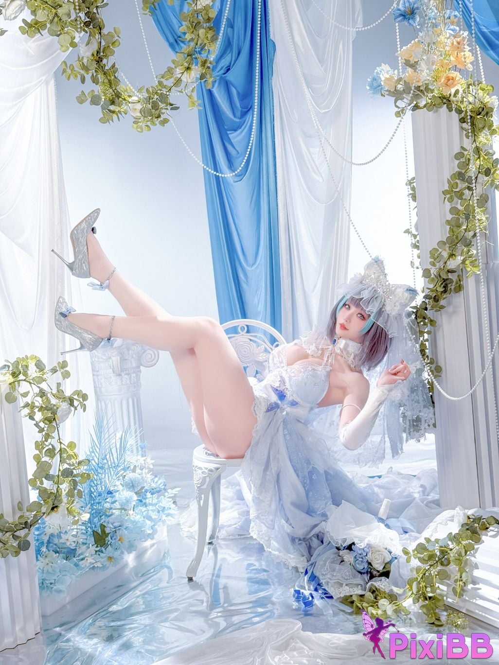 Cosplayer The star is late Hoshilily azur lane Cheshire PixiBB.COM 027 1