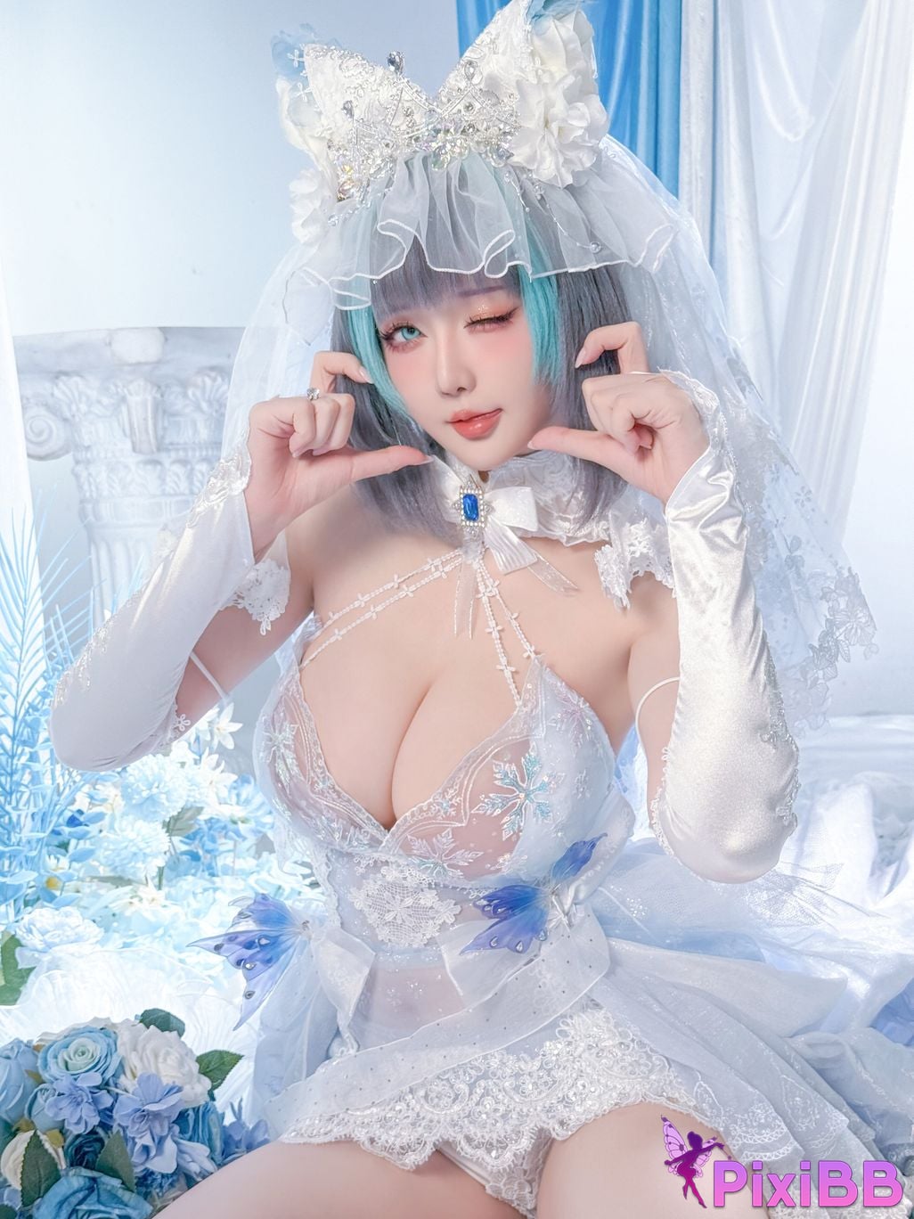 Cosplayer The star is late Hoshilily azur lane Cheshire PixiBB.COM 028 1