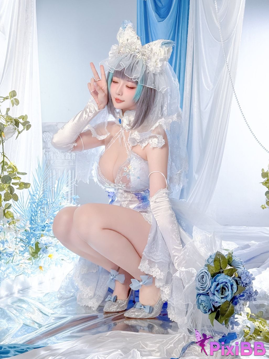 Cosplayer The star is late Hoshilily azur lane Cheshire PixiBB.COM 033 1