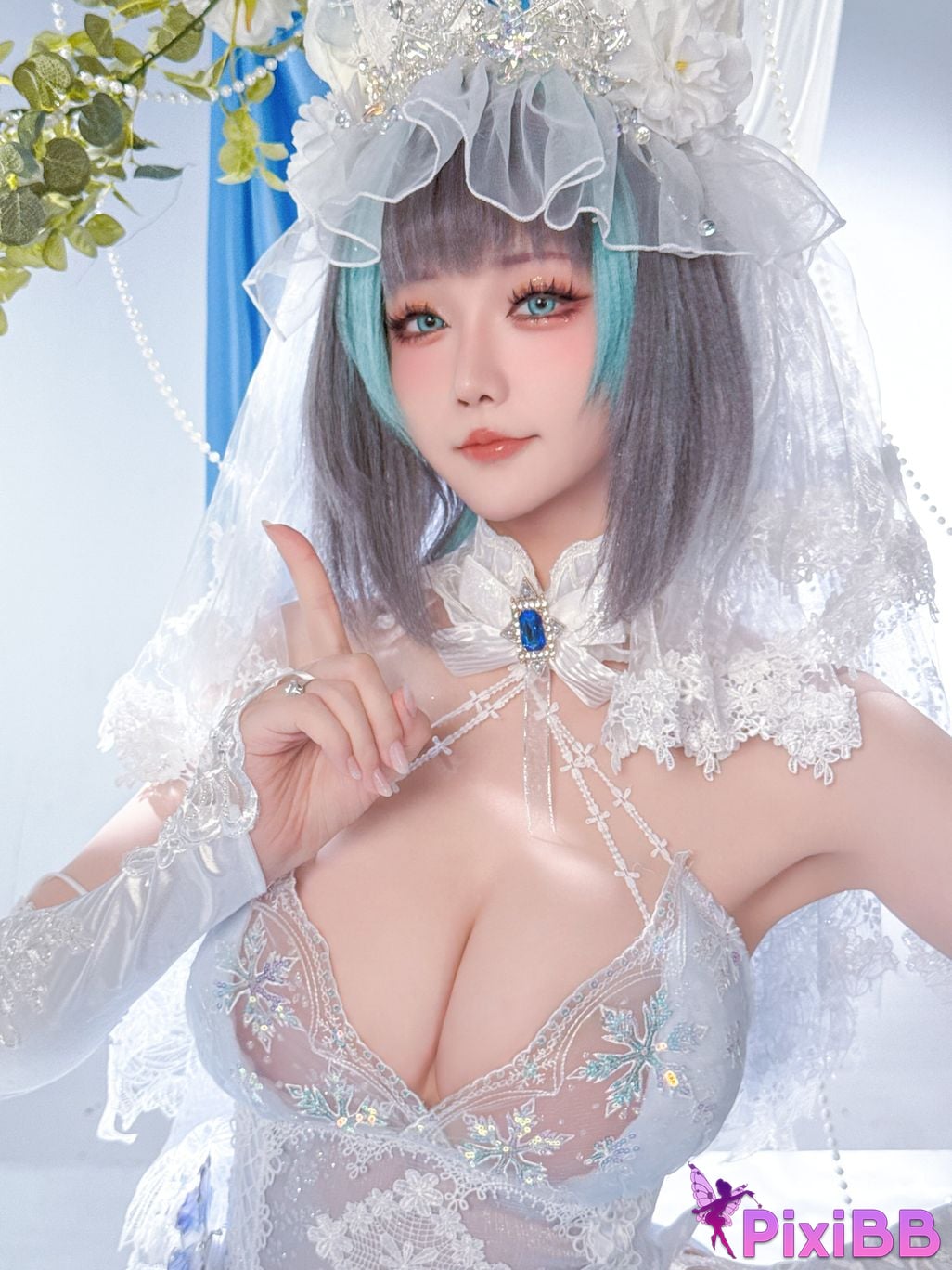 Cosplayer The star is late Hoshilily azur lane Cheshire PixiBB.COM 039 1