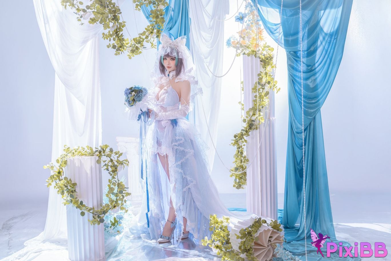 Cosplayer The star is late Hoshilily azur lane Cheshire PixiBB.COM 040 1