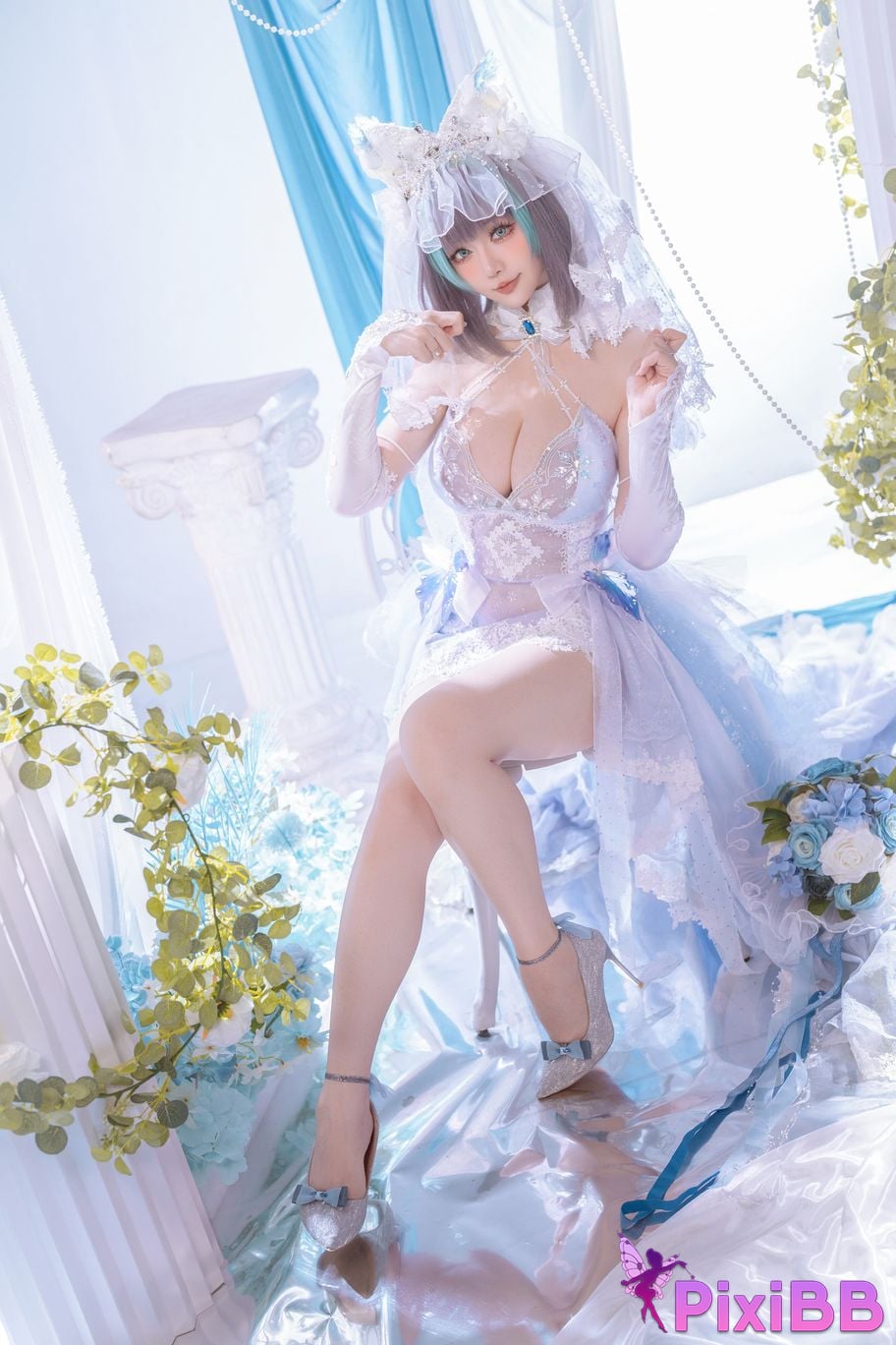 Cosplayer The star is late Hoshilily azur lane Cheshire PixiBB.COM 042 1