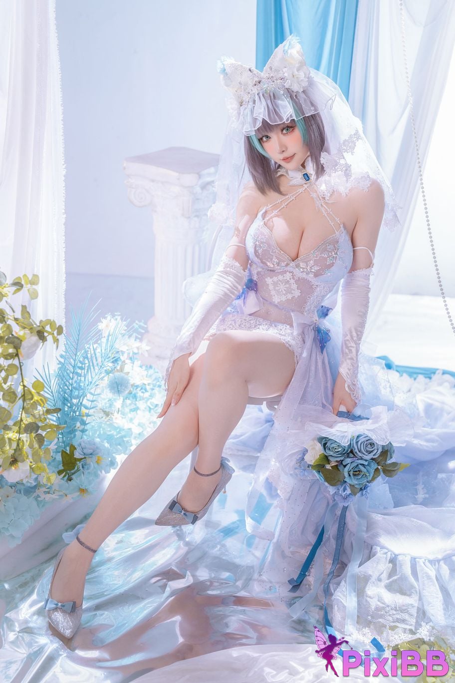 Cosplayer The star is late Hoshilily azur lane Cheshire PixiBB.COM 043 1