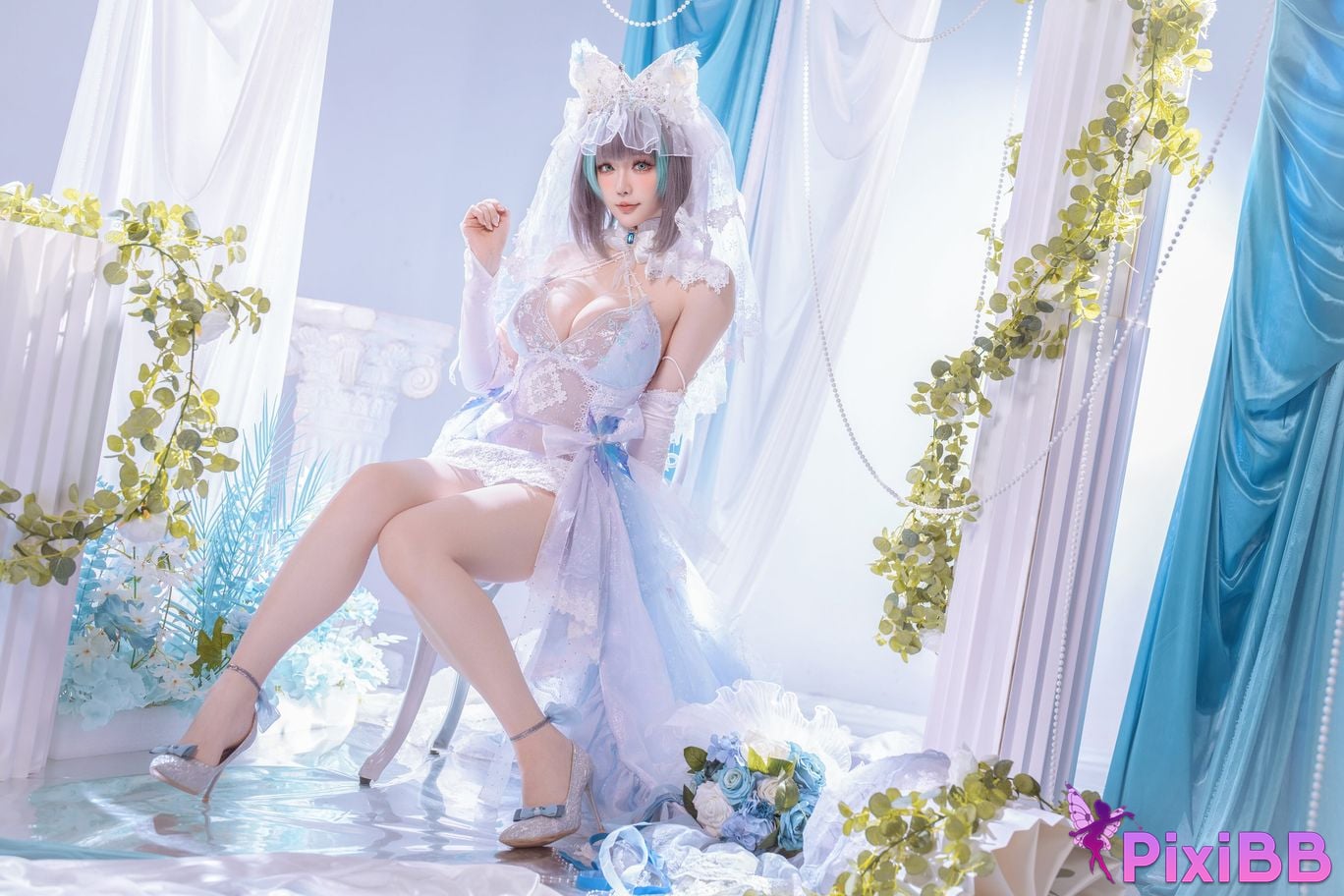 Cosplayer The star is late Hoshilily azur lane Cheshire PixiBB.COM 044 1