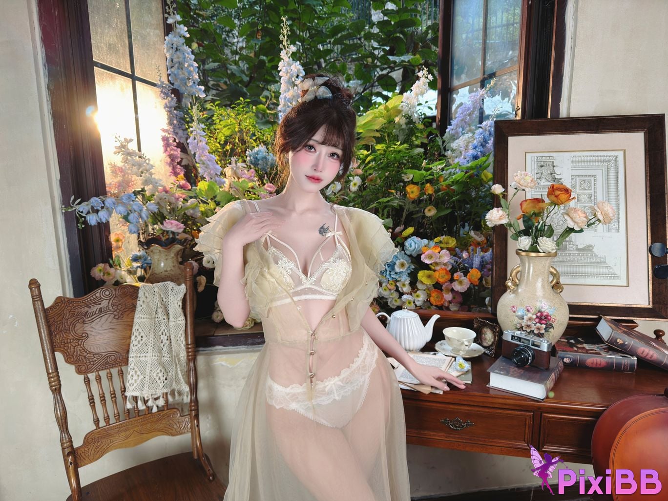 Cosplayer Deer eight years old The white flowers of the deep forest PixiBB.COM 052