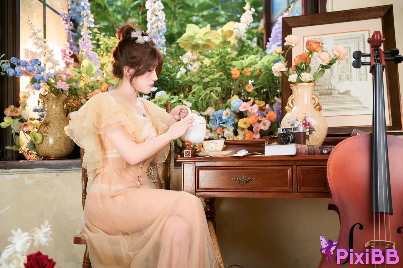 Cosplayer Deer eight years old The white flowers of the deep forest PixiBB.COM 073