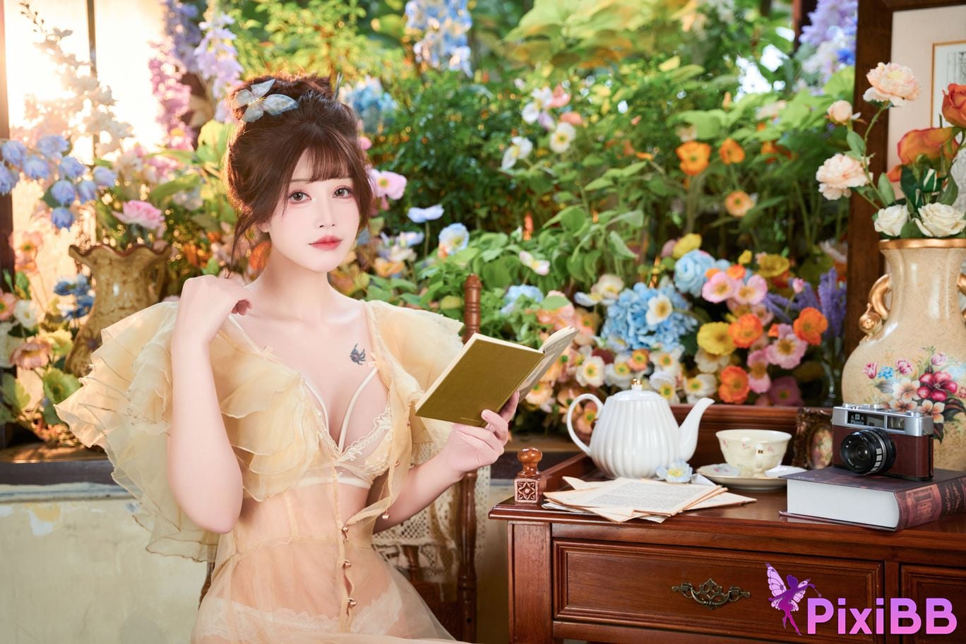 Cosplayer Deer eight years old The white flowers of the deep forest PixiBB.COM 074