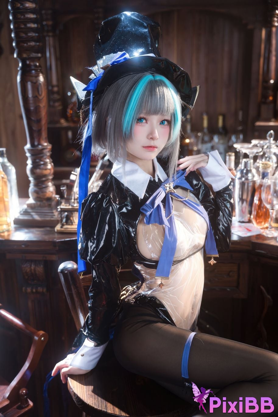 Cosplayer Jiuqi Meow azur lane cheshire bunny PixiBB.COM 002