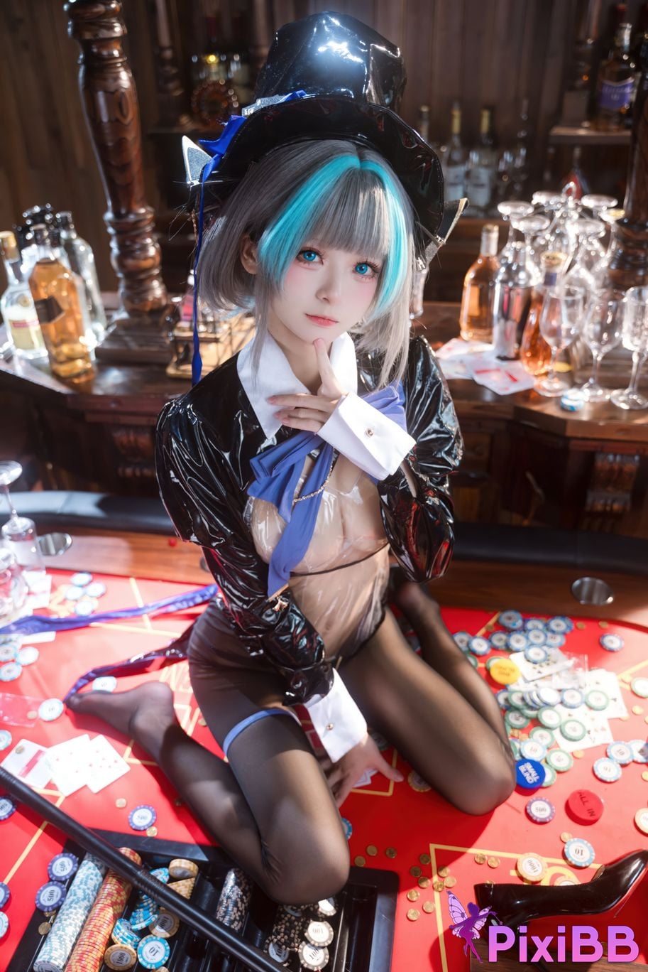 Cosplayer Jiuqi Meow azur lane cheshire bunny PixiBB.COM 016