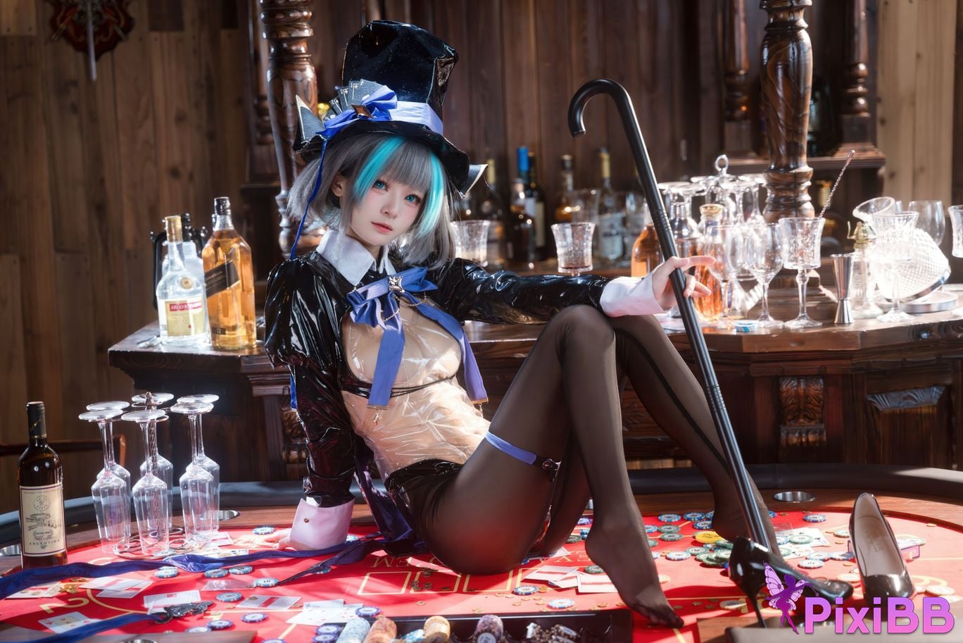 Cosplayer Jiuqi Meow azur lane cheshire bunny PixiBB.COM 037