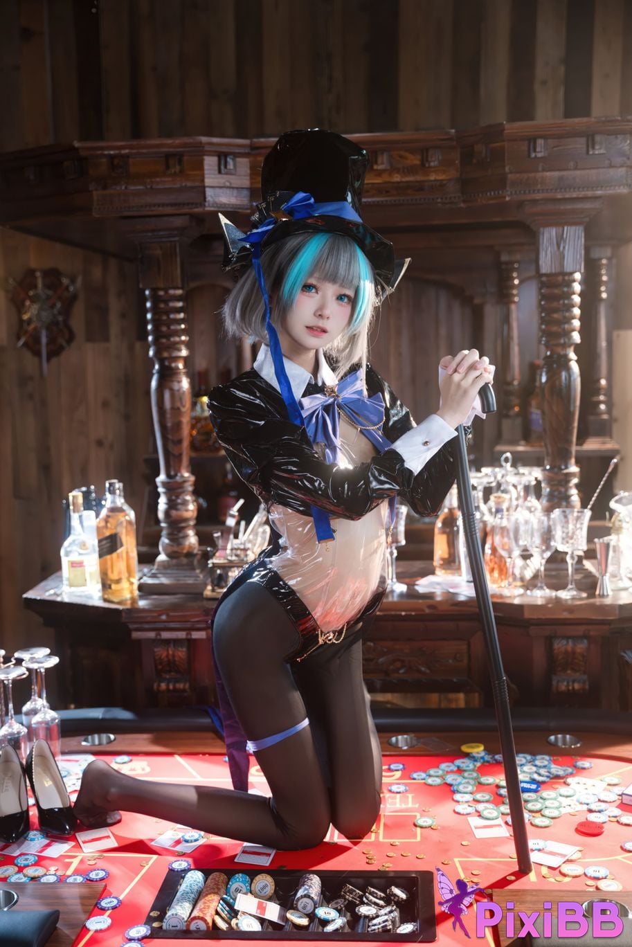 Cosplayer Jiuqi Meow azur lane cheshire bunny PixiBB.COM 042