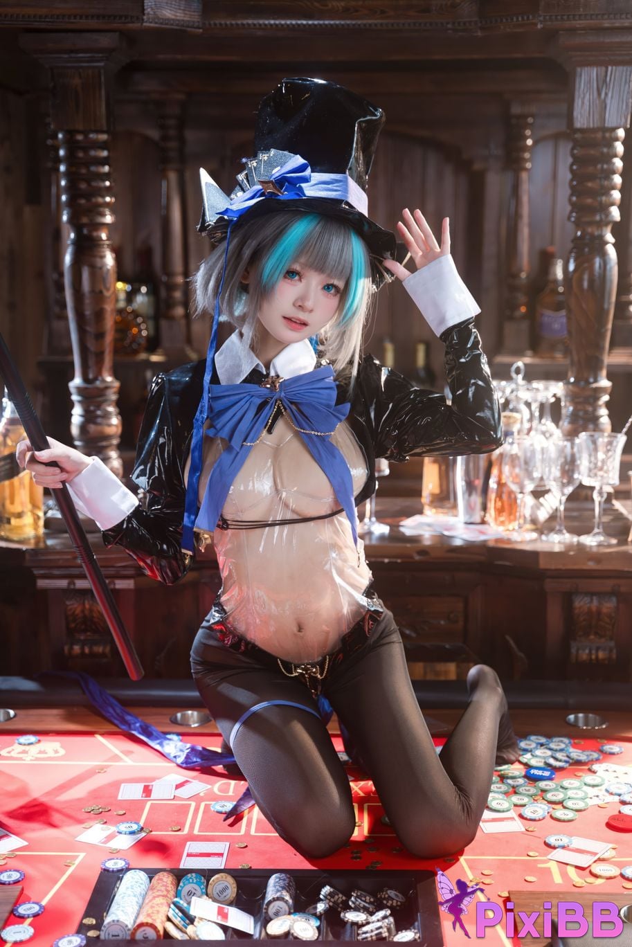 Cosplayer Jiuqi Meow azur lane cheshire bunny PixiBB.COM 044