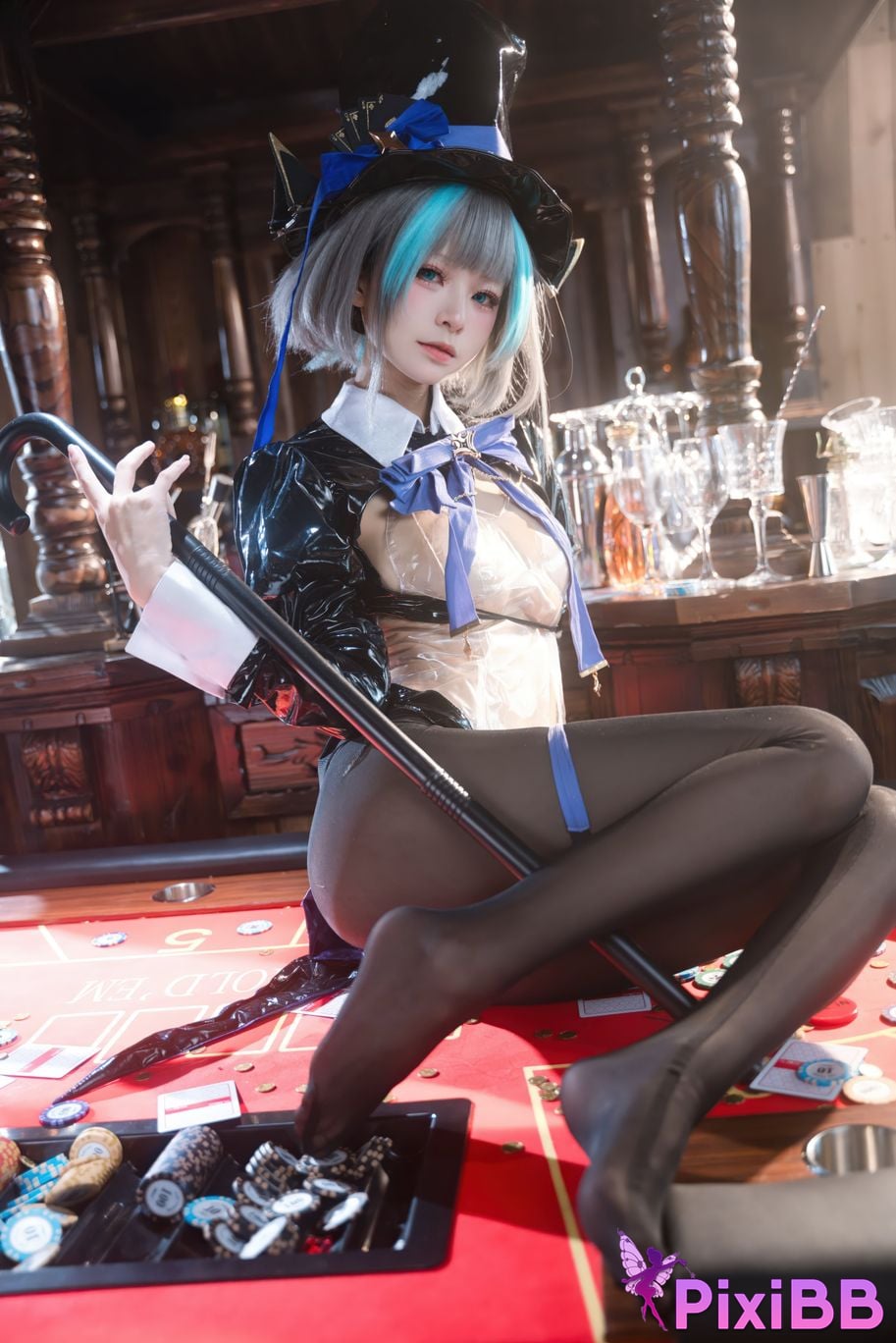 Cosplayer Jiuqi Meow azur lane cheshire bunny PixiBB.COM 053