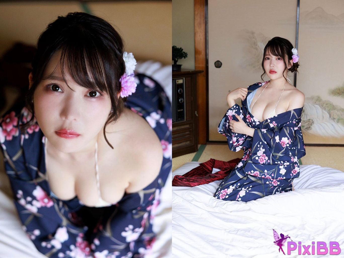 Japanese Idol Misa Momoshiro Peach White weekly true story WJ Girls digital photo book Colorful Yukata edition PixiBB.COM 023