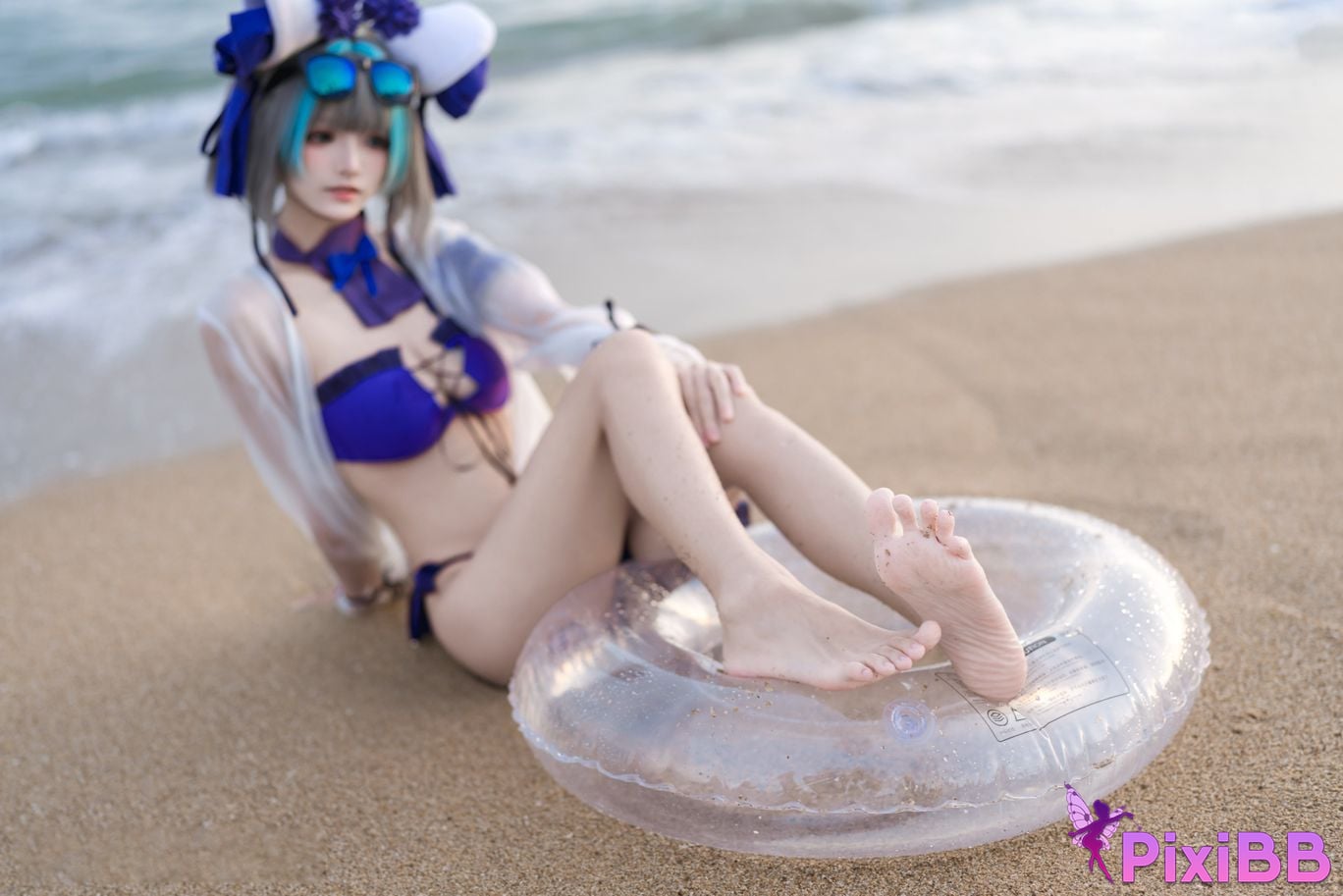 Cosplayer Jiuqi Meow azur lane cheshire swimsuit PixiBB.COM 024