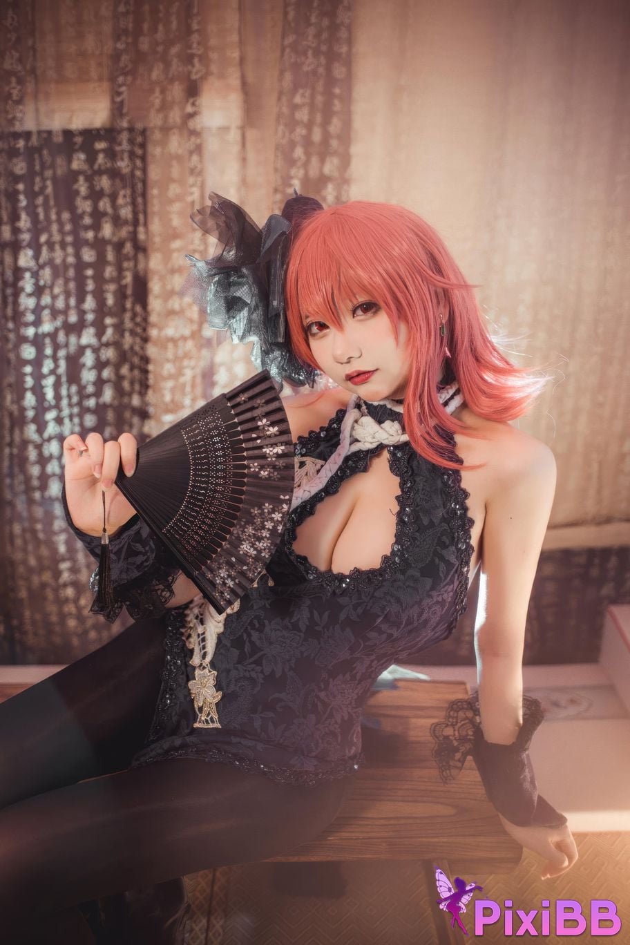 Cosplayer I s i t a b e r c u azur lane black prince cheongsam PixiBB.COM 001