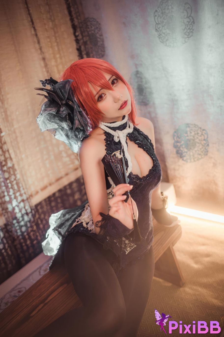 Cosplayer I s i t a b e r c u azur lane black prince cheongsam PixiBB.COM 002