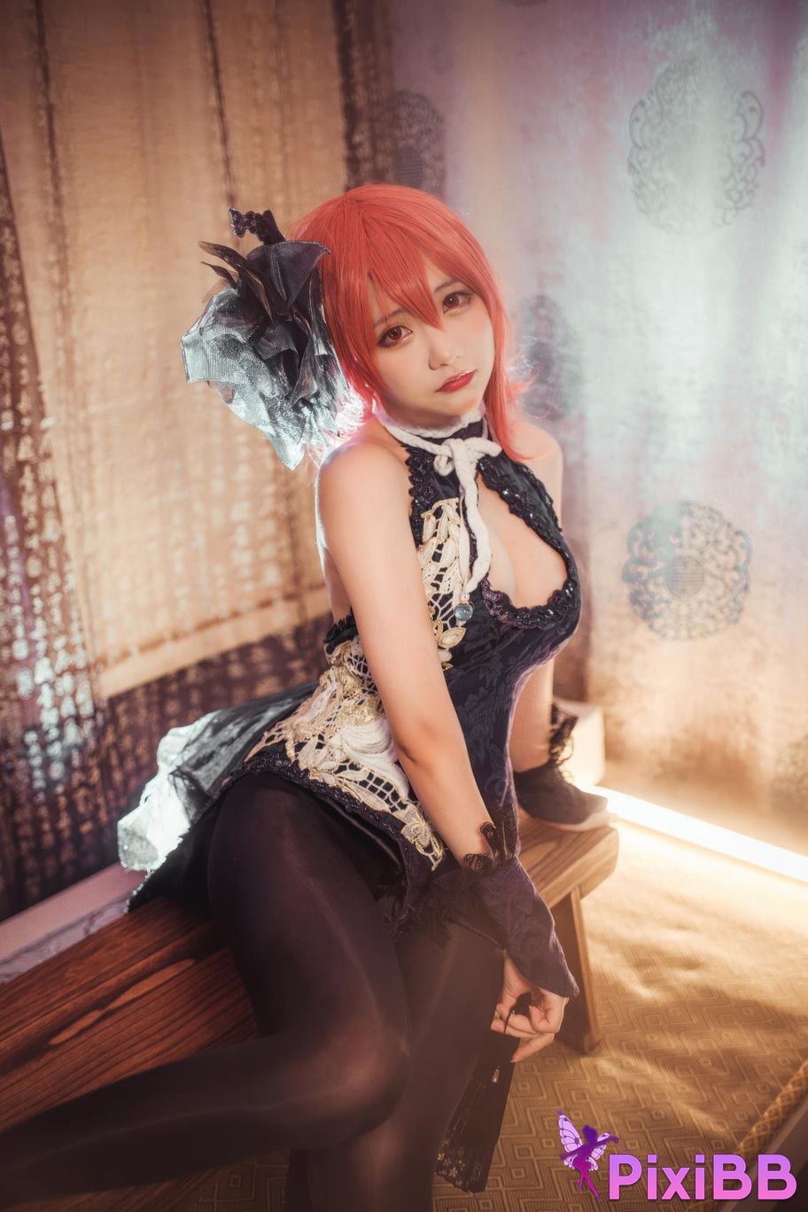 Cosplayer I s i t a b e r c u azur lane black prince cheongsam PixiBB.COM 003