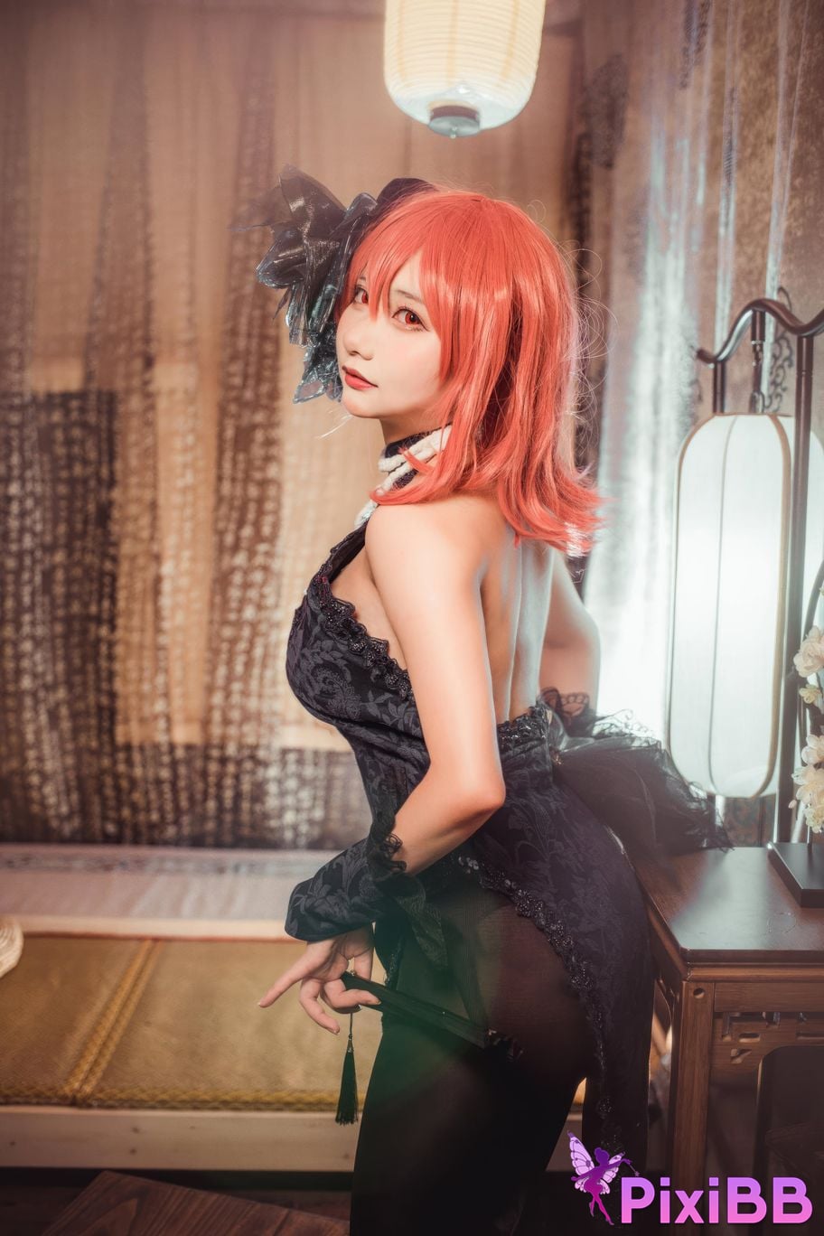 Cosplayer I s i t a b e r c u azur lane black prince cheongsam PixiBB.COM 006