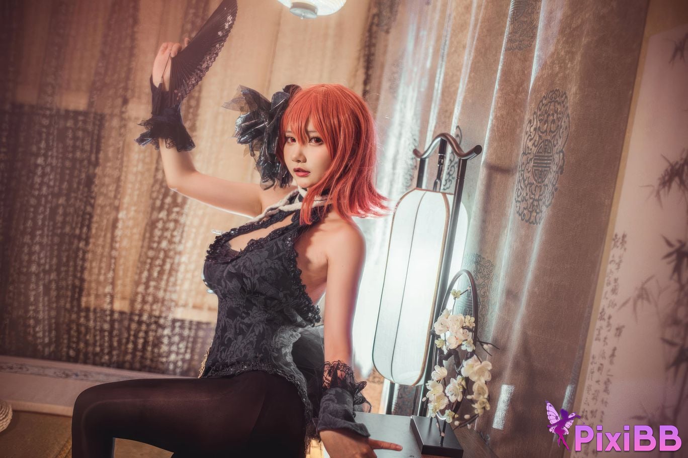 Cosplayer I s i t a b e r c u azur lane black prince cheongsam PixiBB.COM 009