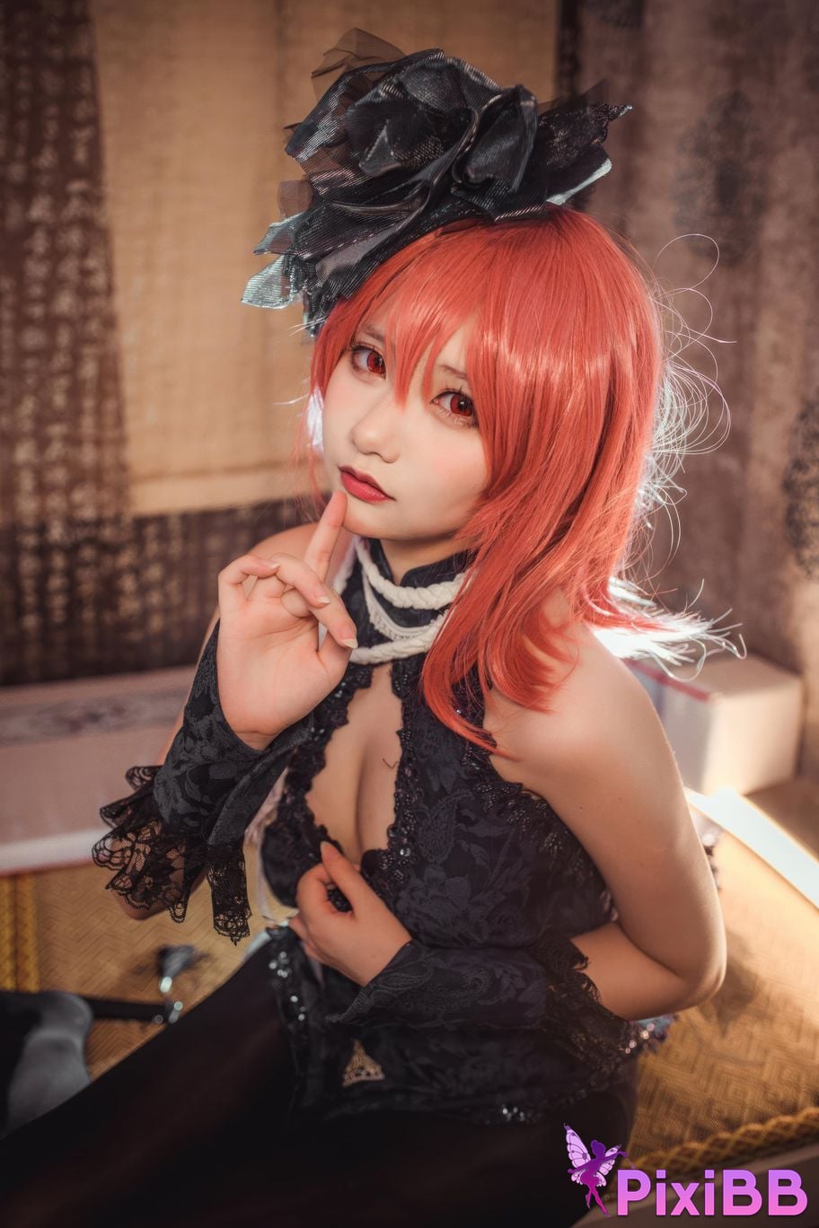 Cosplayer I s i t a b e r c u azur lane black prince cheongsam PixiBB.COM 011