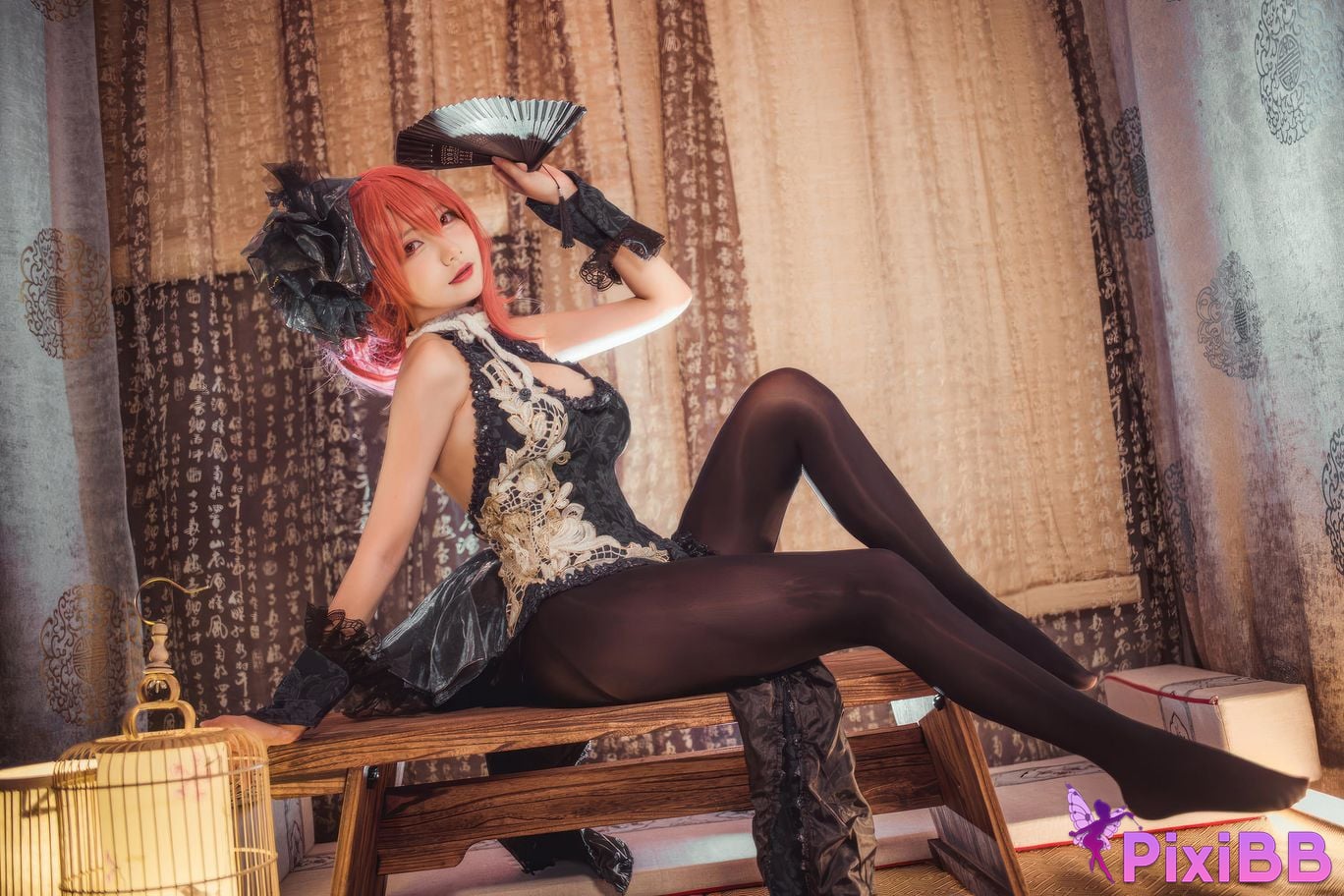 Cosplayer I s i t a b e r c u azur lane black prince cheongsam PixiBB.COM 013