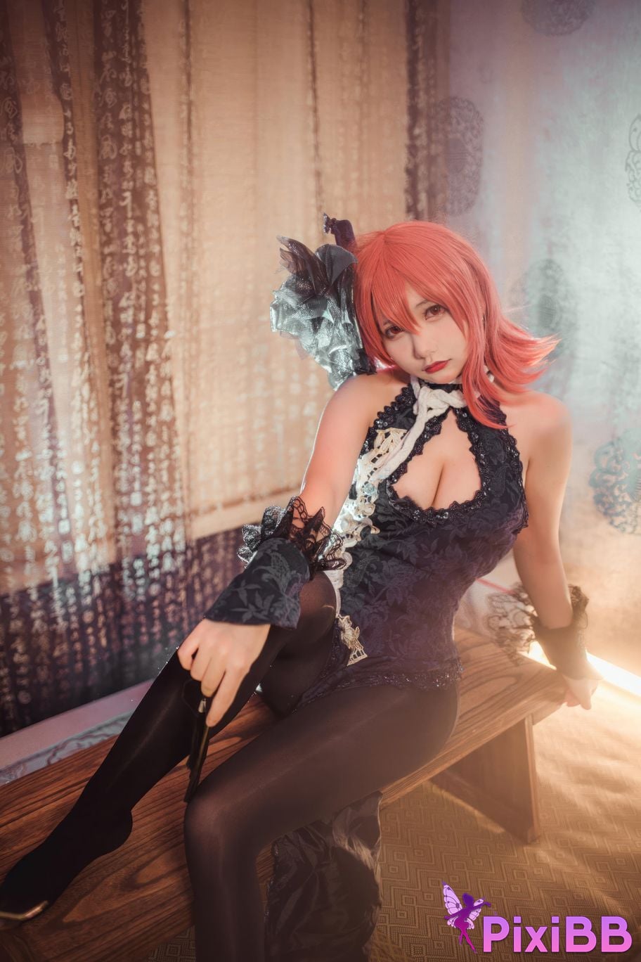 Cosplayer I s i t a b e r c u azur lane black prince cheongsam PixiBB.COM 018