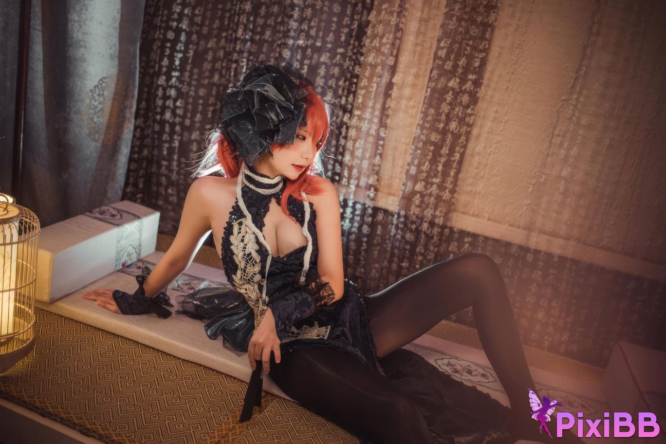 Cosplayer I s i t a b e r c u azur lane black prince cheongsam PixiBB.COM 019