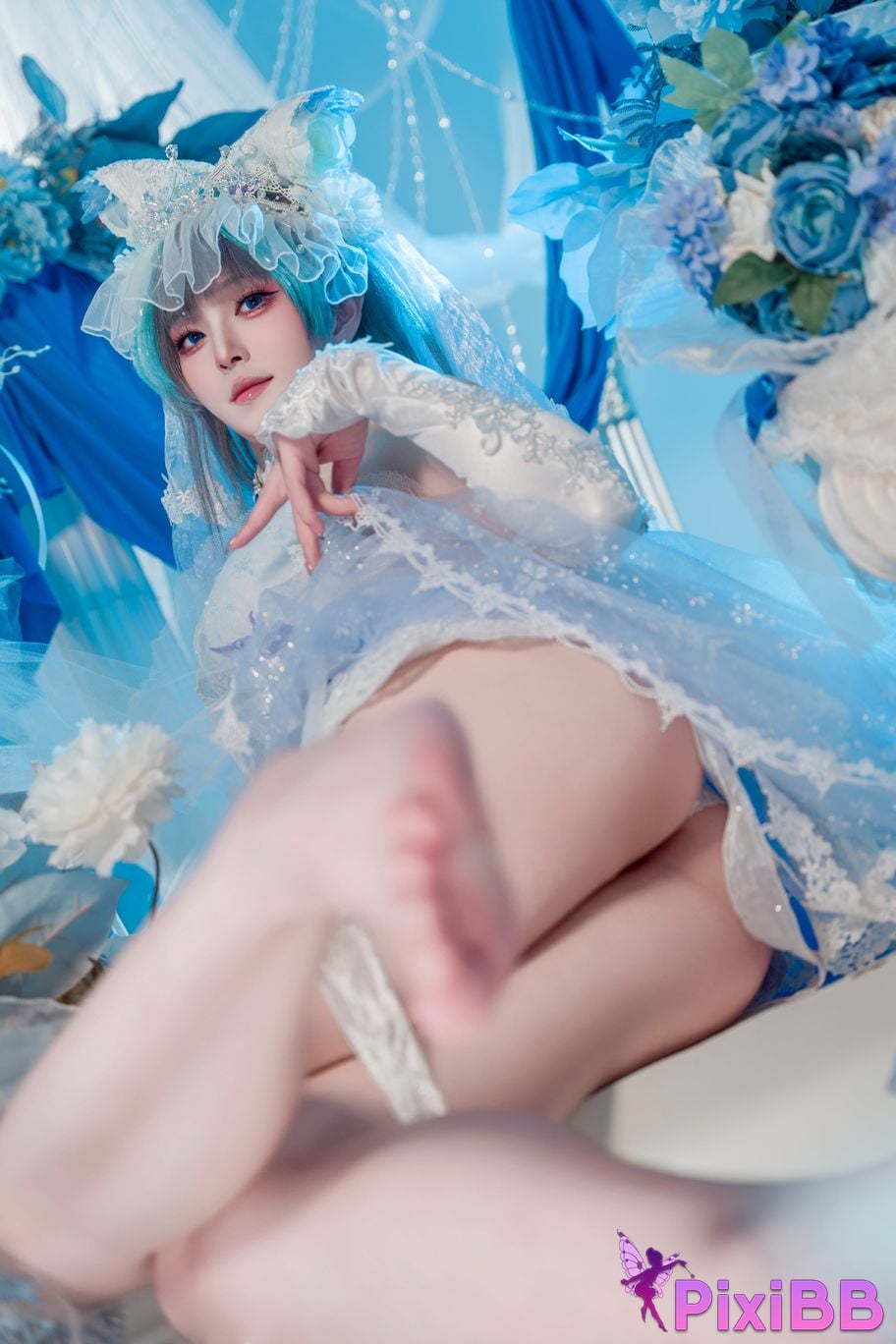 Cosplayer Natsuko Xia Xiazi azur lane cheshire wedding dress PixiBB.COM 020