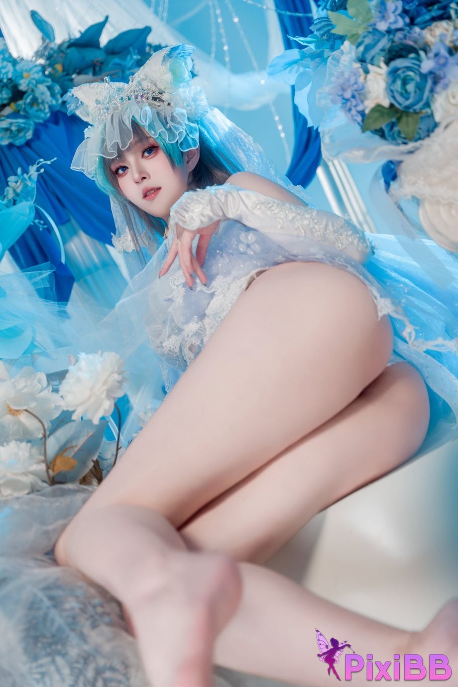Cosplayer Natsuko Xia Xiazi azur lane cheshire wedding dress PixiBB.COM 021