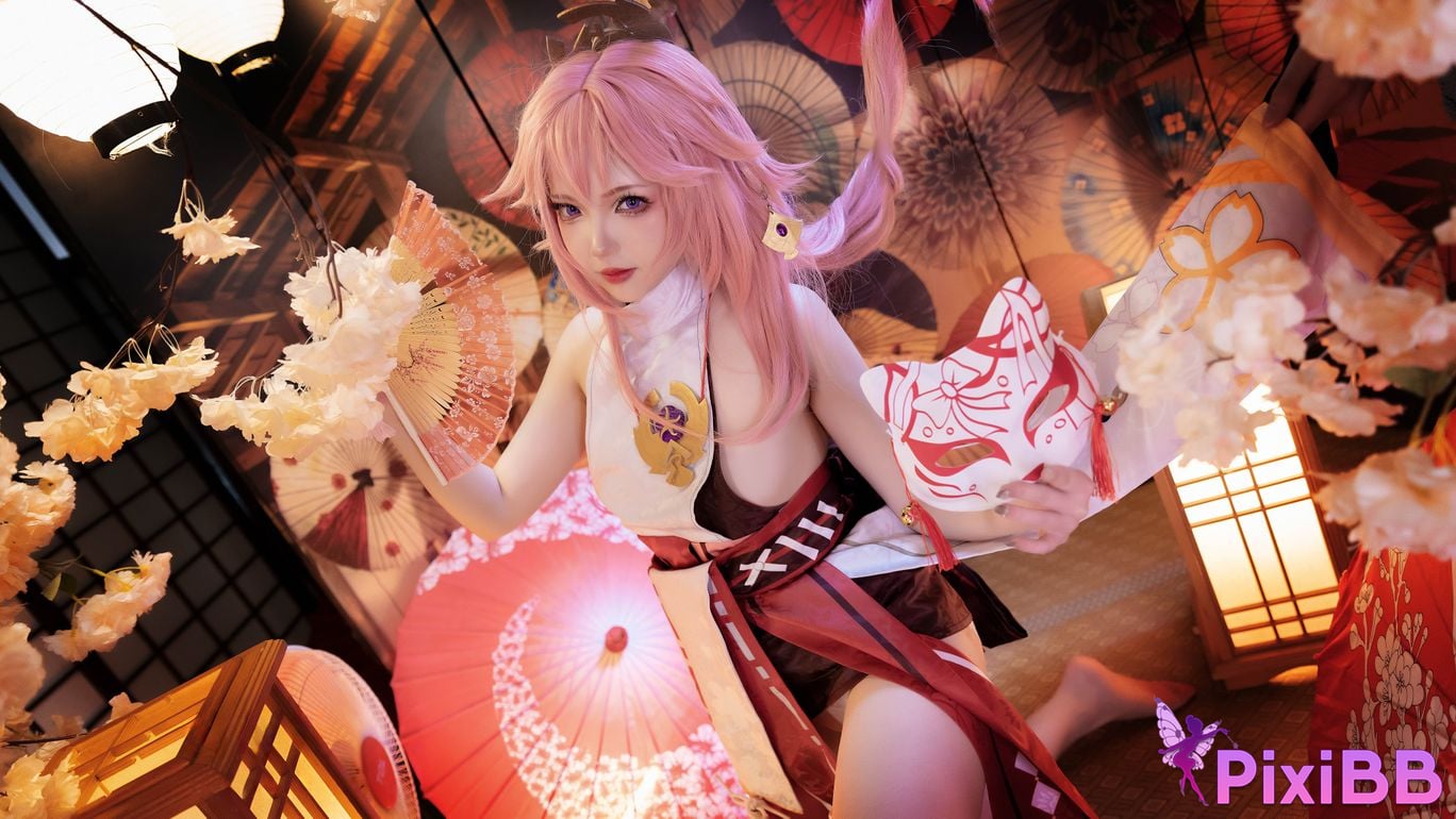 Cosplayer Xue Qing Astra Genshin Yae Miko PixiBB.COM 025