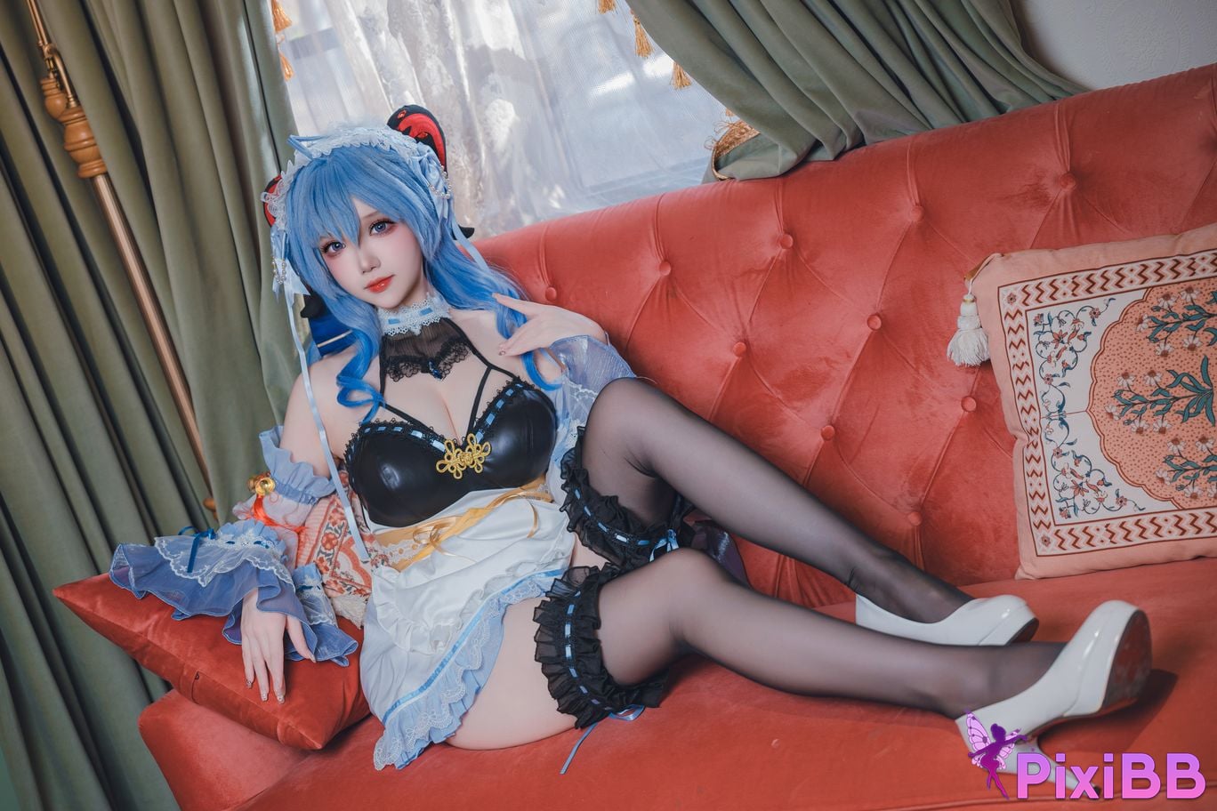 Cosplayer Xue Qing Astra Genshin Sweet Maid PixiBB.COM 018