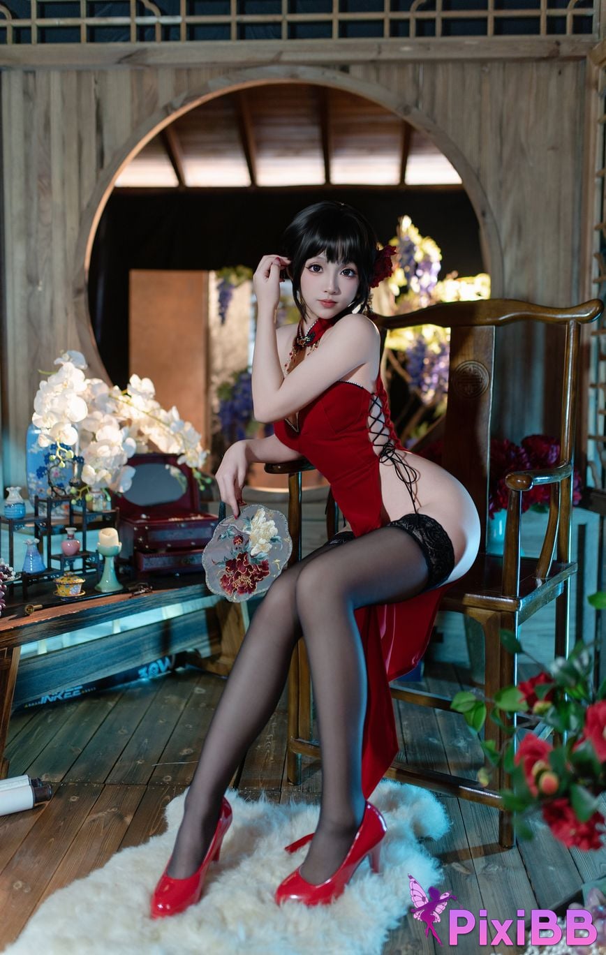 Cosplayer Bangni Bonnie New Years Day cheongsam PixiBB.COM 002