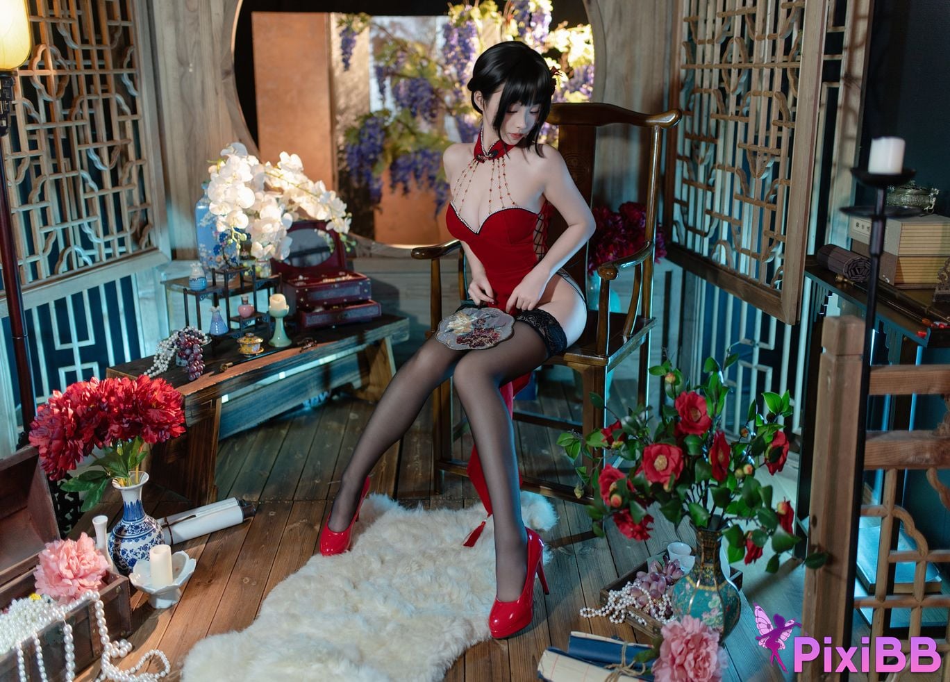 Cosplayer Bangni Bonnie New Years Day cheongsam PixiBB.COM 007