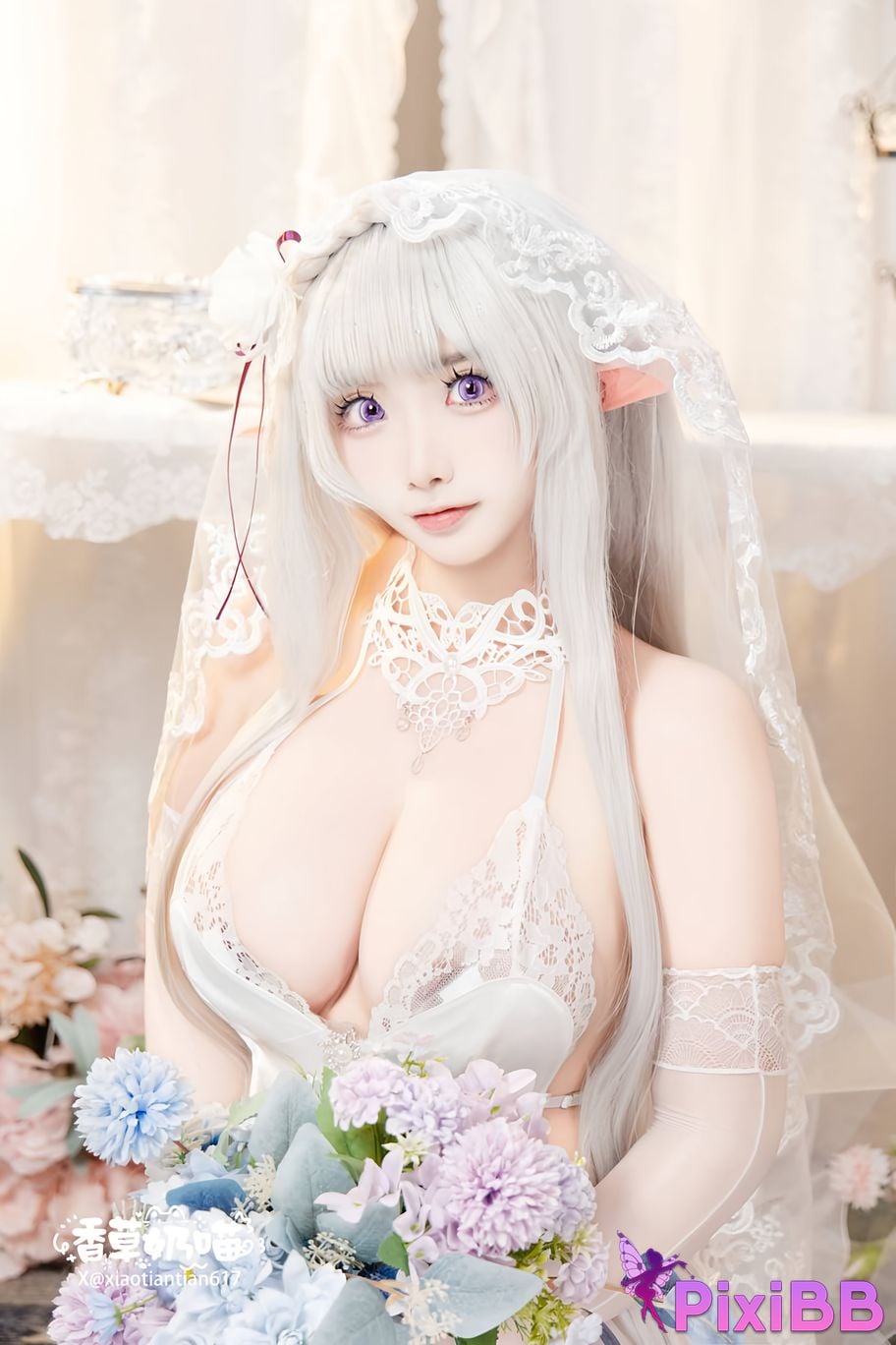 Cosplayer Vanilla Milk Meow Emilia Valentines Day PixiBB.COM 001