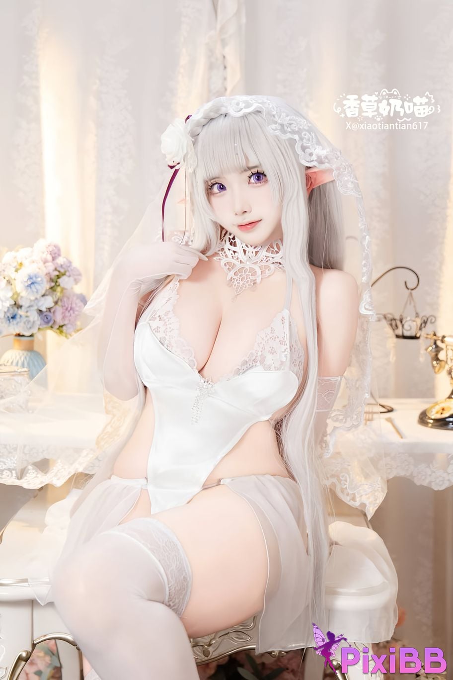 Cosplayer Vanilla Milk Meow Emilia Valentines Day PixiBB.COM 014