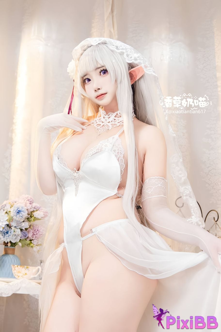 Cosplayer Vanilla Milk Meow Emilia Valentines Day PixiBB.COM 015