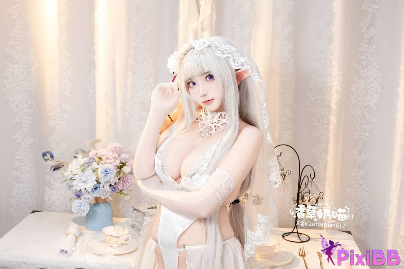 Cosplayer Vanilla Milk Meow Emilia Valentines Day PixiBB.COM 019