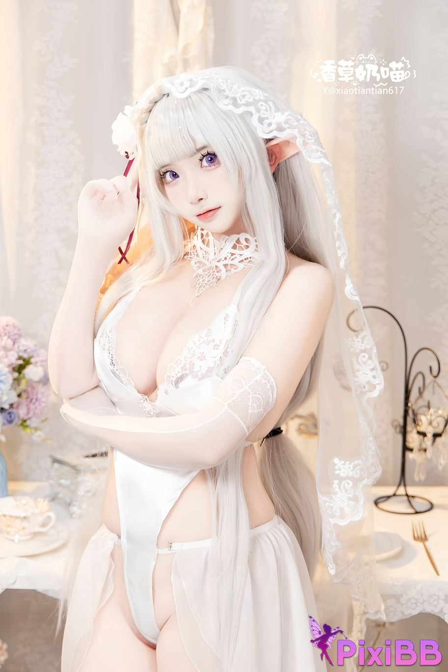 Cosplayer Vanilla Milk Meow Emilia Valentines Day PixiBB.COM 022