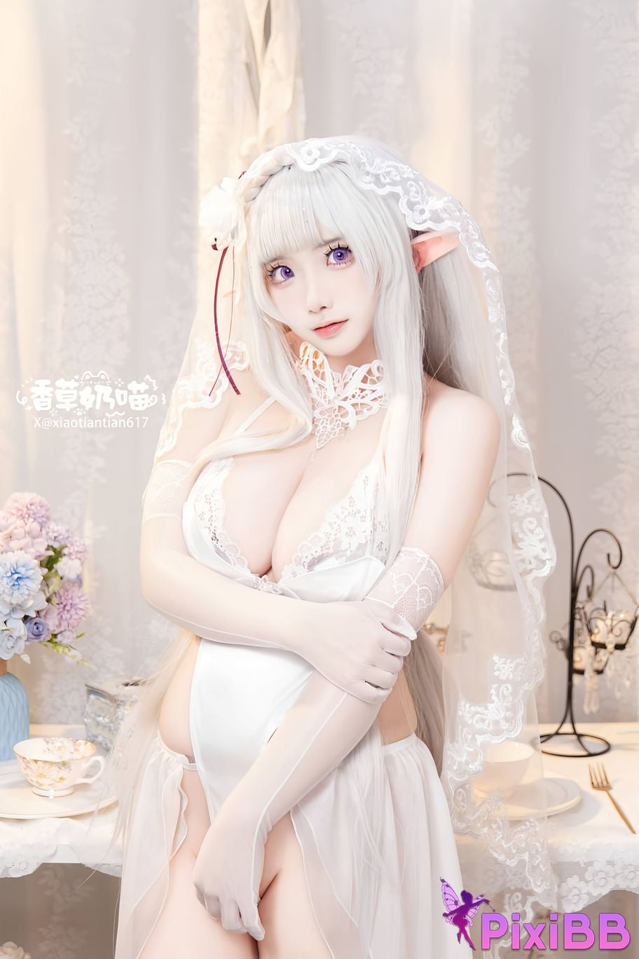 Cosplayer Vanilla Milk Meow Emilia Valentines Day PixiBB.COM 023