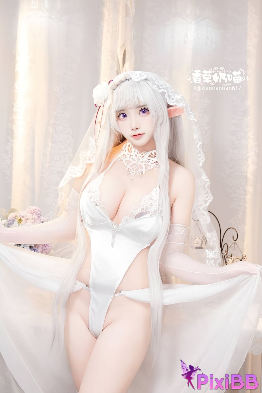 Cosplayer Vanilla Milk Meow Emilia Valentines Day PixiBB.COM 027