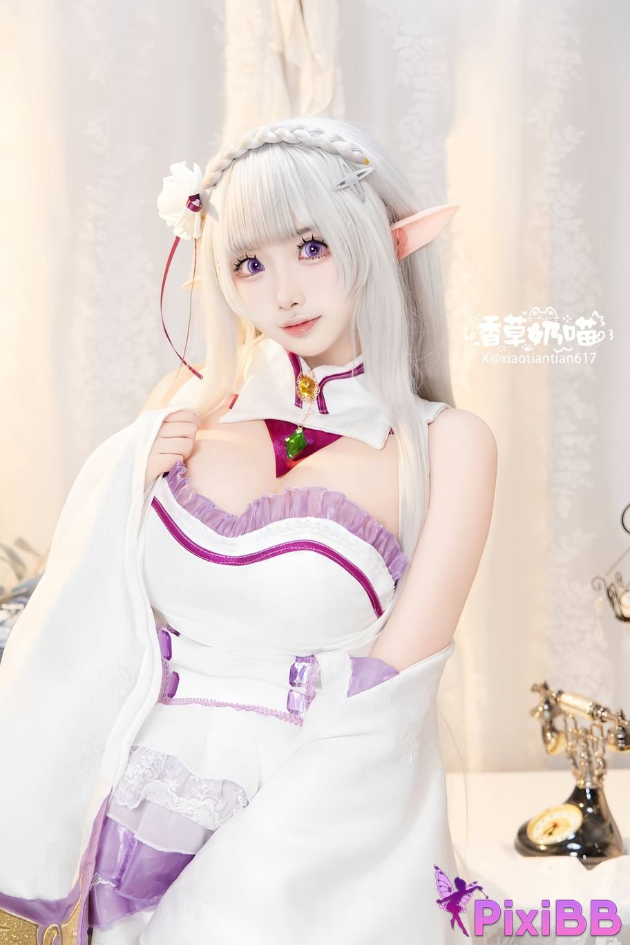 Cosplayer Vanilla Milk Meow Emilia Valentines Day PixiBB.COM 040