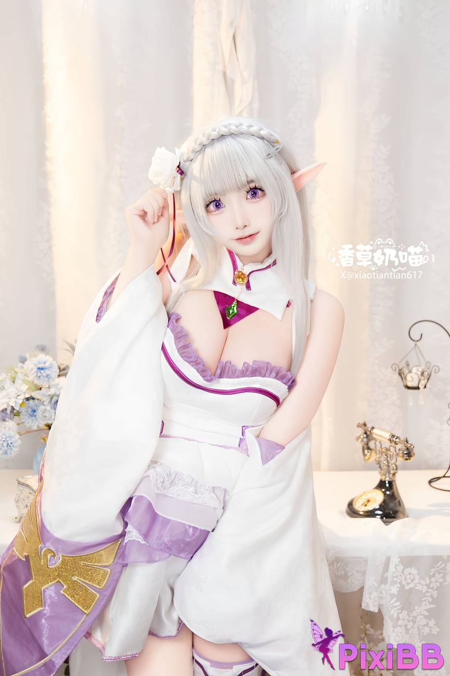 Cosplayer Vanilla Milk Meow Emilia Valentines Day PixiBB.COM 042