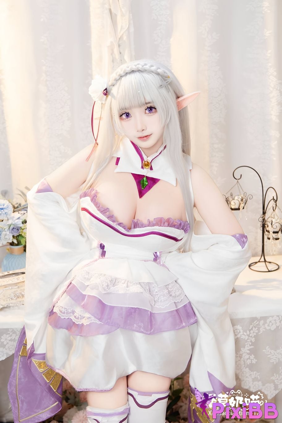 Cosplayer Vanilla Milk Meow Emilia Valentines Day PixiBB.COM 046