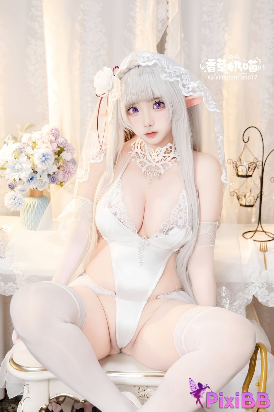 Cosplayer Vanilla Milk Meow Emilia Valentines Day PixiBB.COM 047